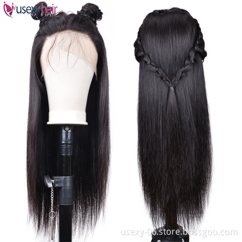 Full Human Hair Wig Vendors Wholesale Natural Brazilian Cuticle Aligned Virgin Hair Lace Front Wigs For Black Women